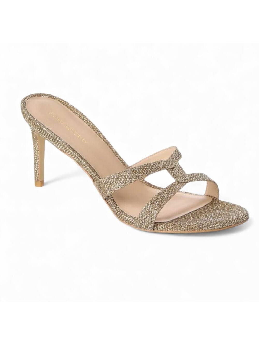Stuart Weitzman Soiree Sleek 75 Gold Slide Sandals – Sz 9.5B